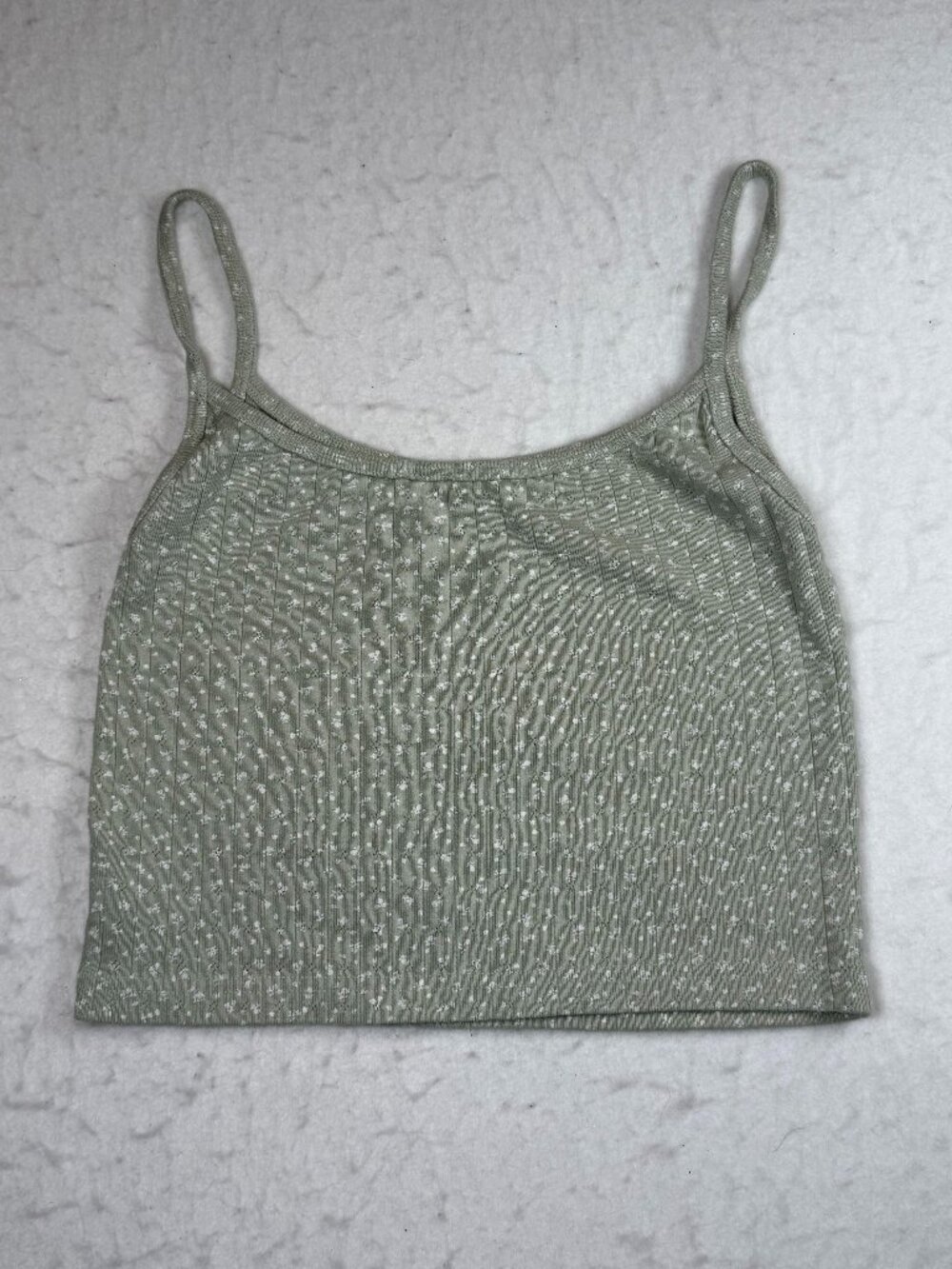 Brandy Melville Women’s Green Floral Tank Top One Size John Galt